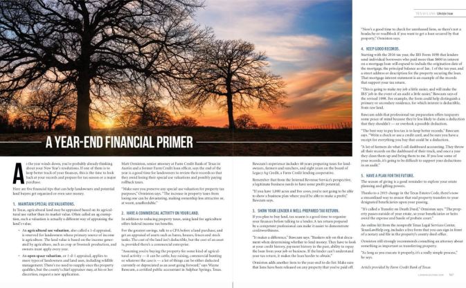 2016AYear-EndFinancialPrimerTEXASLAND